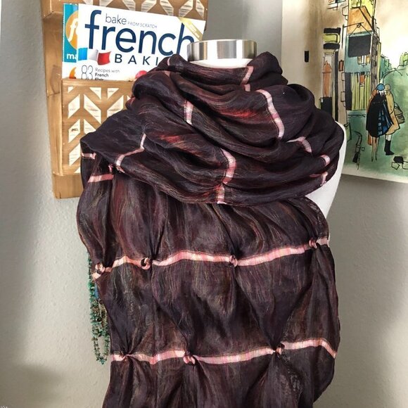 Handcrafted Rosette Tie Dye Silk Scarf - Picture 3 of 9